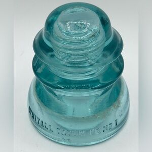 Vintage Whitall Tatum Co.  No. 1 Glass Insulator Blue USA 4"